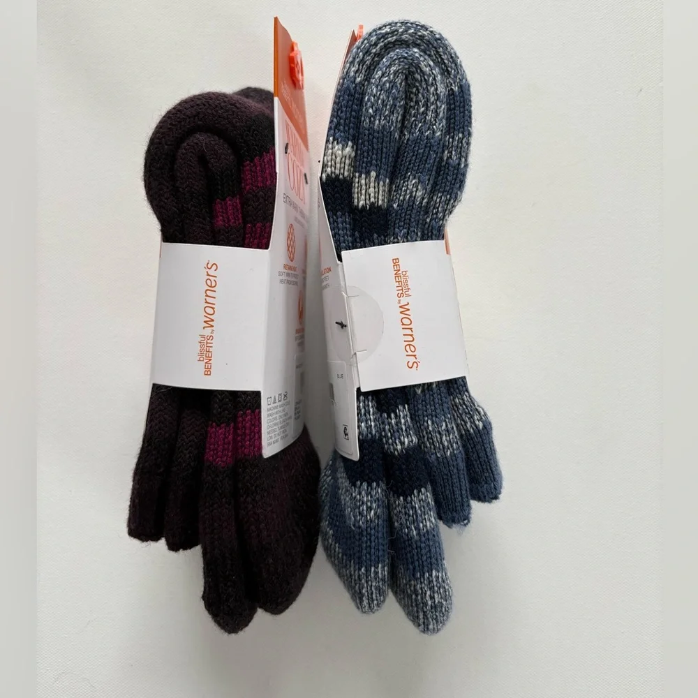 NWT 2 Pairs of Women's Warner's Warm & Cozy Extra Warm Thermal Socks Size 8-12
